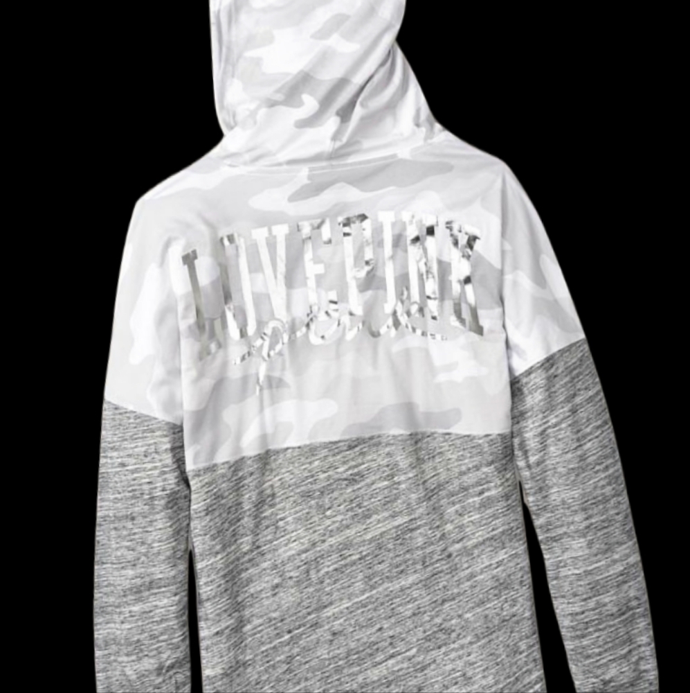 PINK Hooded long sleeve Shine